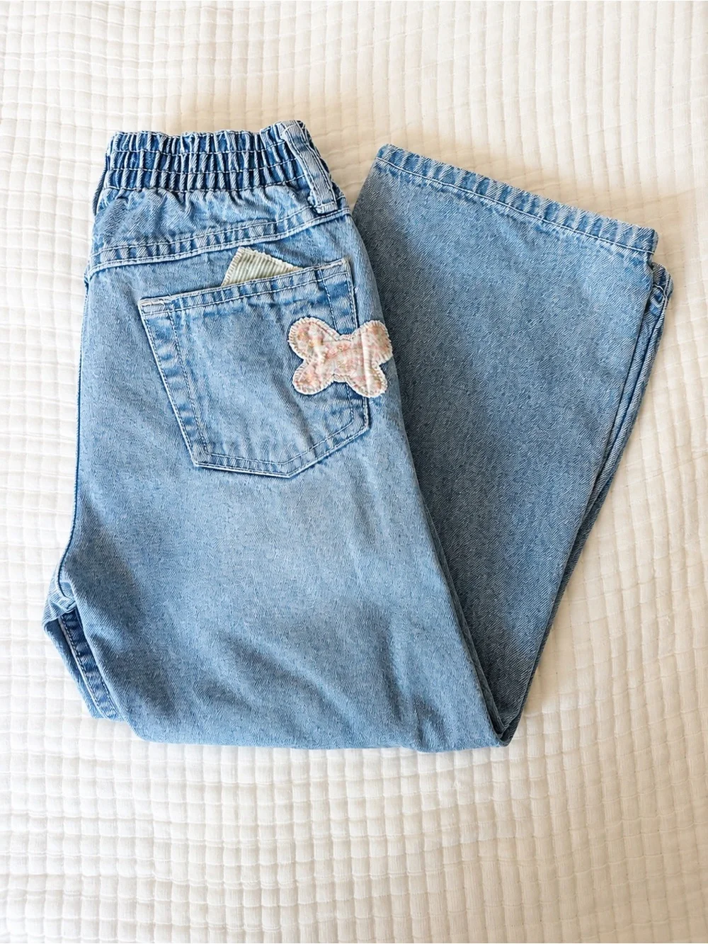 Girls 90s Vintage GAP Light Wash Patchwork Jeans – Size 5